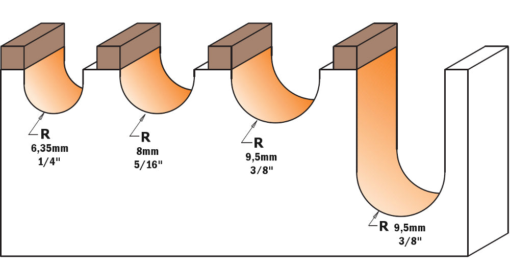 CMT Round Nose Router Bit, With Bearing