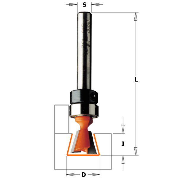 CMT Dovetail Router Bit, With Bearing