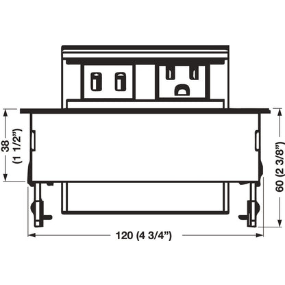 Hafele Hide-A-Dock Power Station With 1 AC Outlet, 2 USB Ports