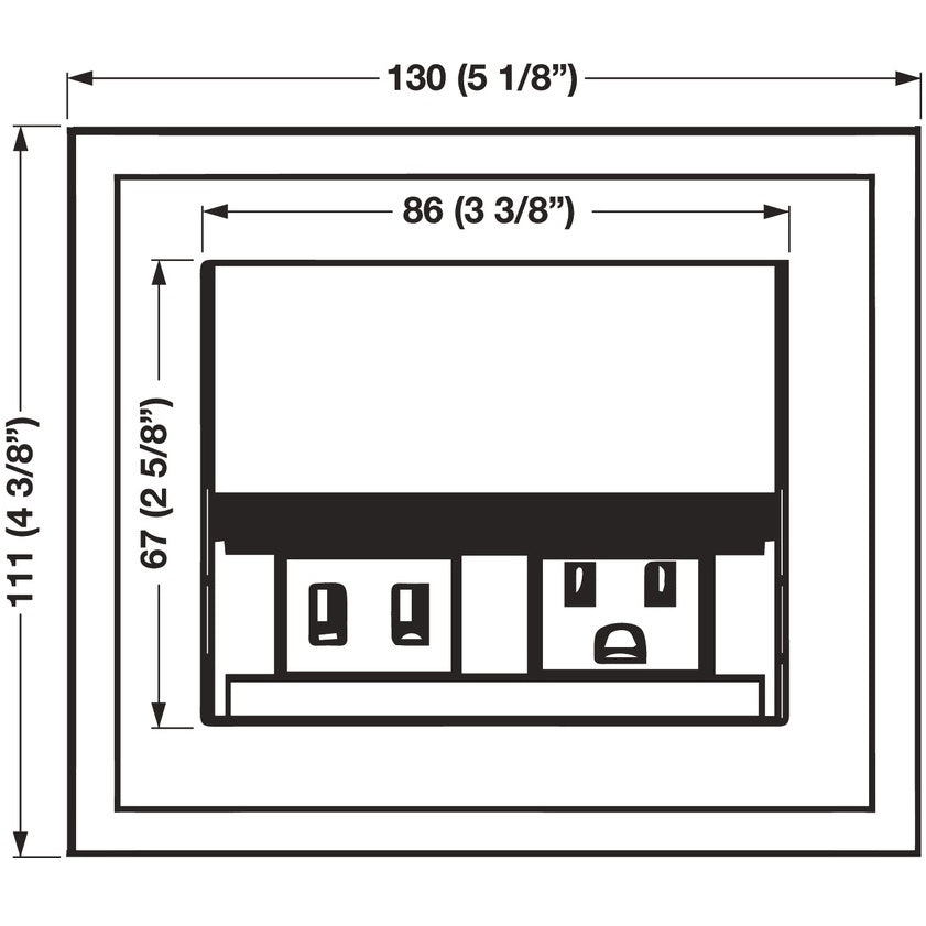 Hafele Hide-A-Dock Power Station With 1 AC Outlet, 2 USB Ports