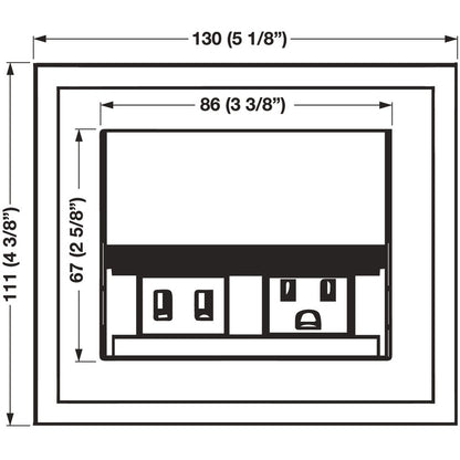 Hafele Hide-A-Dock Power Station With 1 AC Outlet, 2 USB Ports
