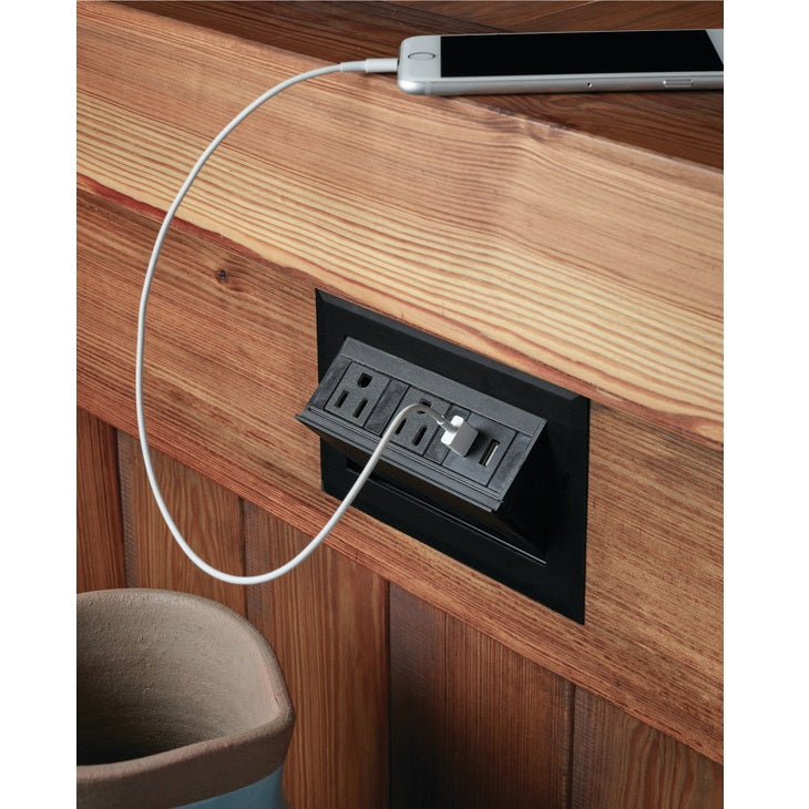 Hafele Hide-A-Dock Power Station With 2 AC Outlets, 2 USB Ports