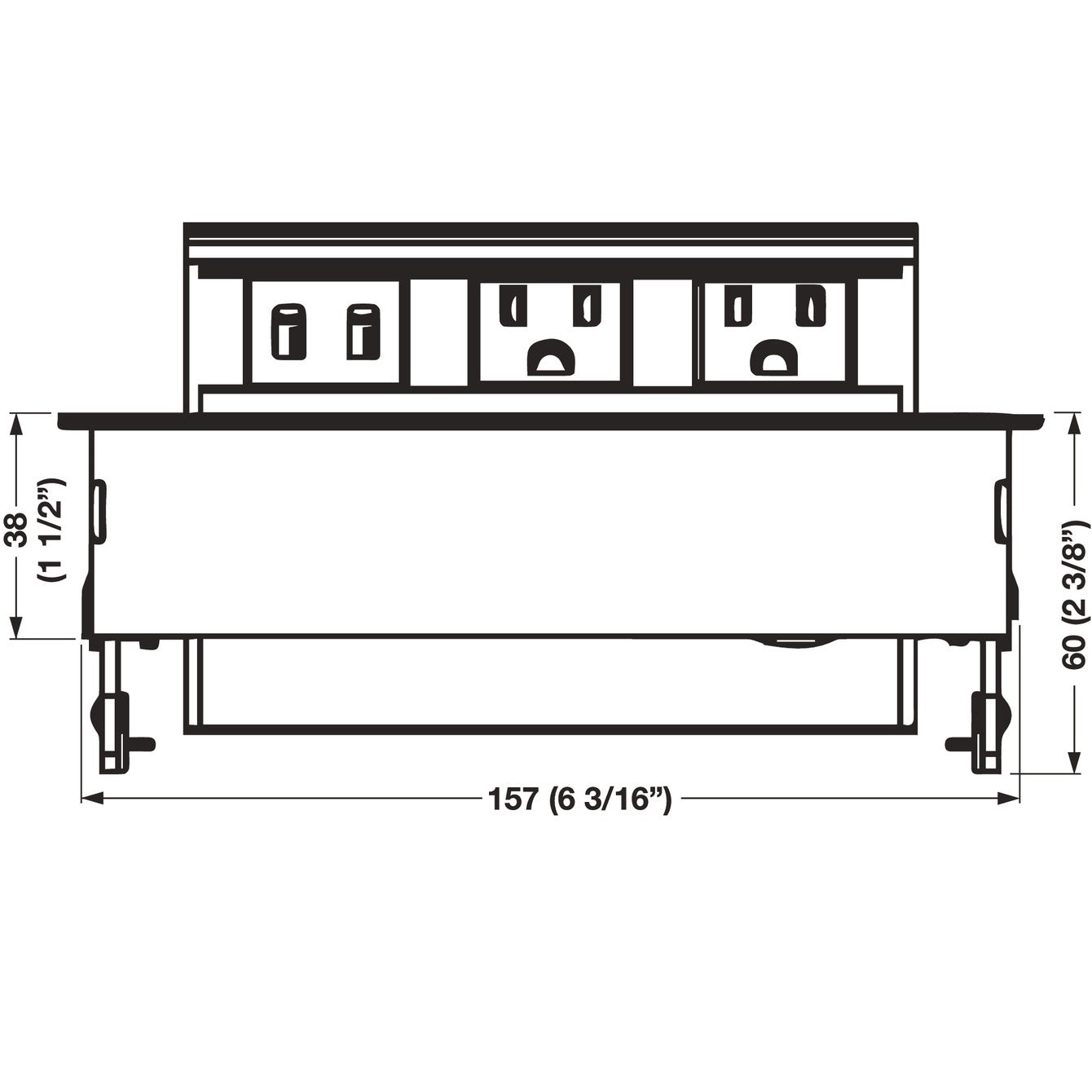 Hafele Hide-A-Dock Power Station With 2 AC Outlets, 2 USB Ports