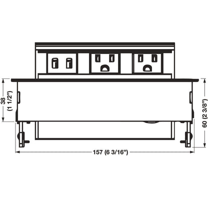 Hafele Hide-A-Dock Power Station With 2 AC Outlets, 2 USB Ports