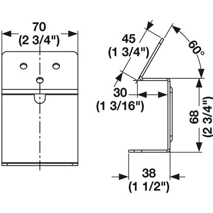 Hafele Angled Surface Mount Bracket