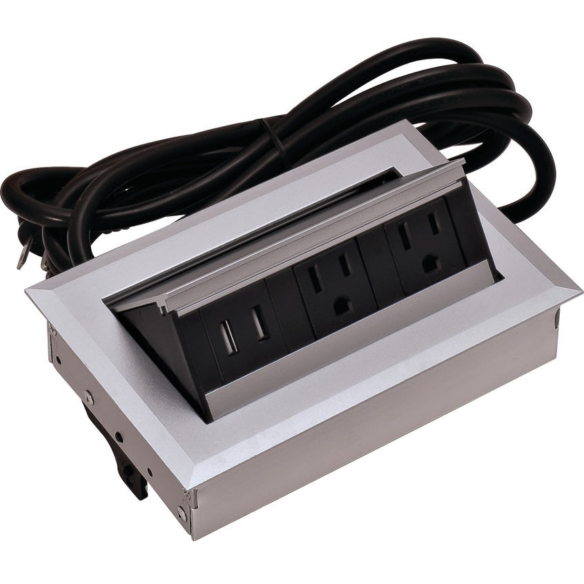 Hafele Hide-A-Dock Power Station With 2 AC Outlets, 2 USB Ports