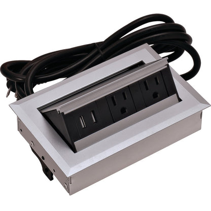 Hafele Hide-A-Dock Power Station With 2 AC Outlets, 2 USB Ports