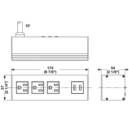 Hafele 3-Outlet Power Station Dock 3110 with USB