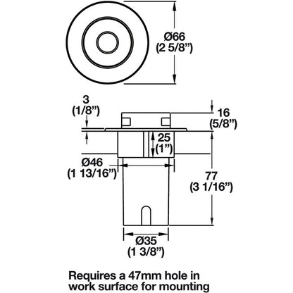 Hafele Pop-up USB Power Station with 2 Ports