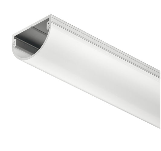 Hafele Loox Round Aluminum Profile (1/2" Height) for Surface Mounting, 2500 mm Length