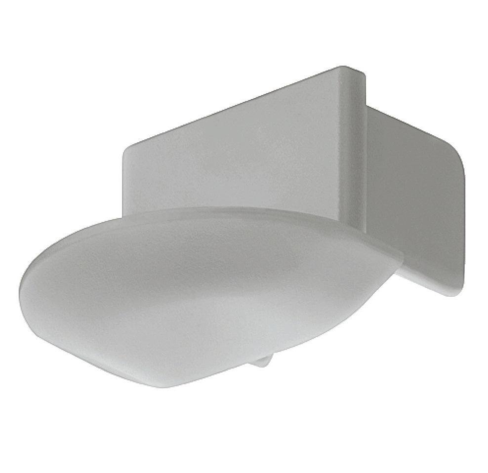 Hafele Loox Aluminum Profile End Cap for 7/16" Recess with Cable Outlet, 2 Pack