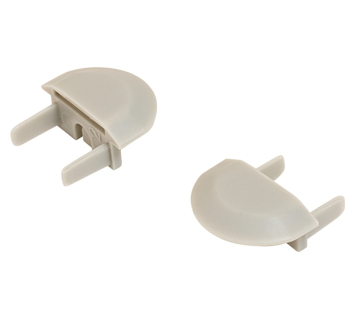 Hafele Loox Aluminum Profile End Cap for 1/4" Recess with Cable Outlet, 2 Pack