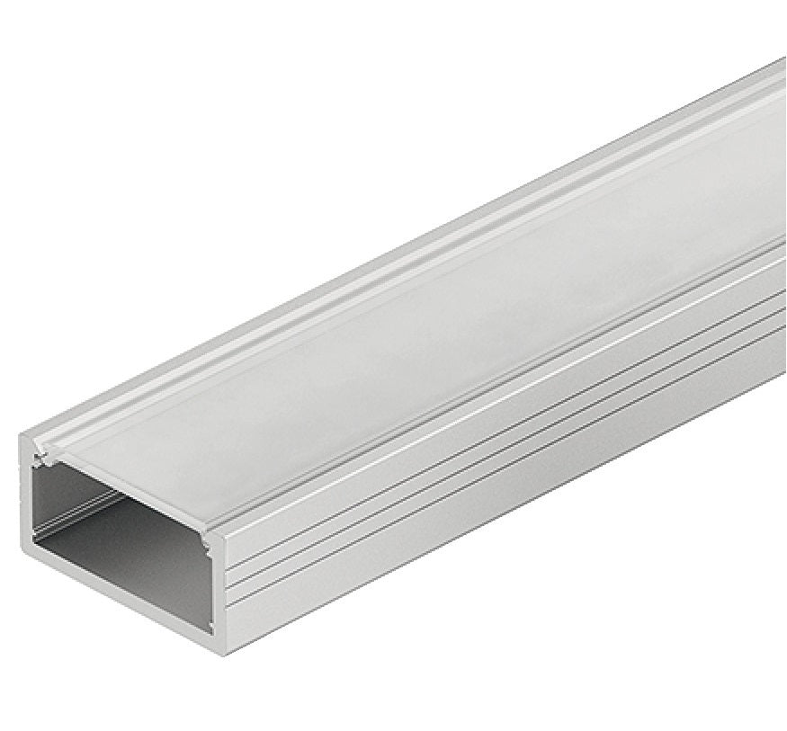 Hafele Loox Aluminum Profile (3/8" Height) for Surface Mounting, Silver Colored Anodized, 2500 mm Length