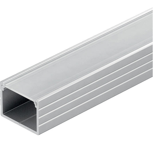 Hafele Loox Aluminum Profile (1/2" Height) for Surface Mounting, Silver Colored Anodized, 2500 mm Length