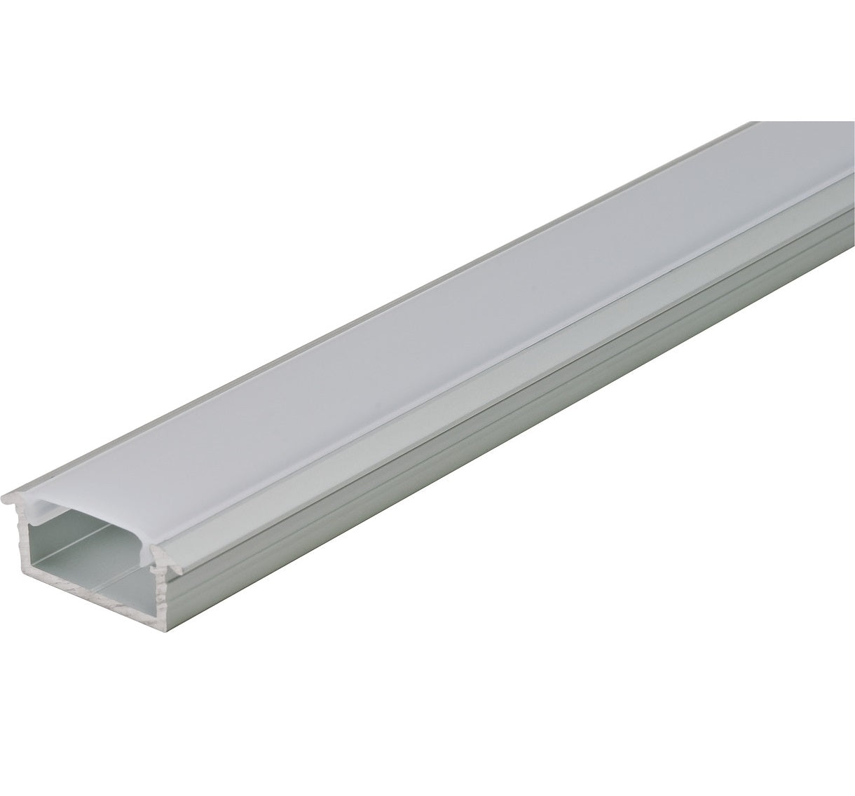 Hafele Loox Aluminum Profile (1/4" Depth) for Recess Mounting, Silver Colored Anodized, 2500 mm Length