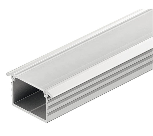 Hafele Loox Aluminum Profile (7/16" Depth) for Recess Mounting, Silver Colored Anodized, 2500 mm Length