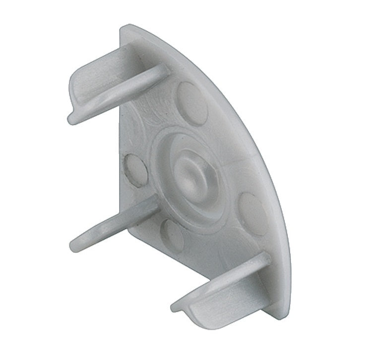 Hafele Loox Aluminum Profile End Cap for Corner Mounting with Cable Outlet, 2 Pack