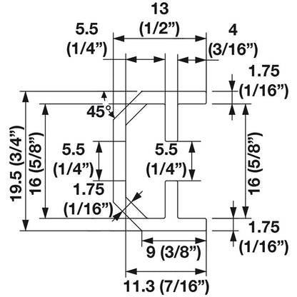 Hafele Floating Shelf Extrusion Rail for use with 283.33.941