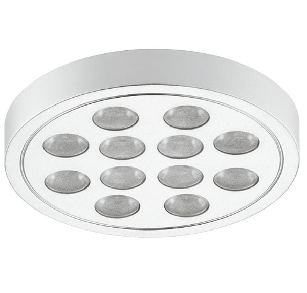 Elco Lighting E250N Aster Mini Slim Round LED Puck Light | Nickel, 12V, 3.5W For Under Cabinet