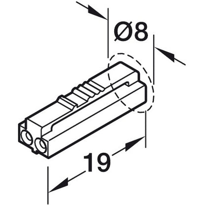 Hafele Loox5 Extension Y Distributor for Monochrome Lights, 1500 mm