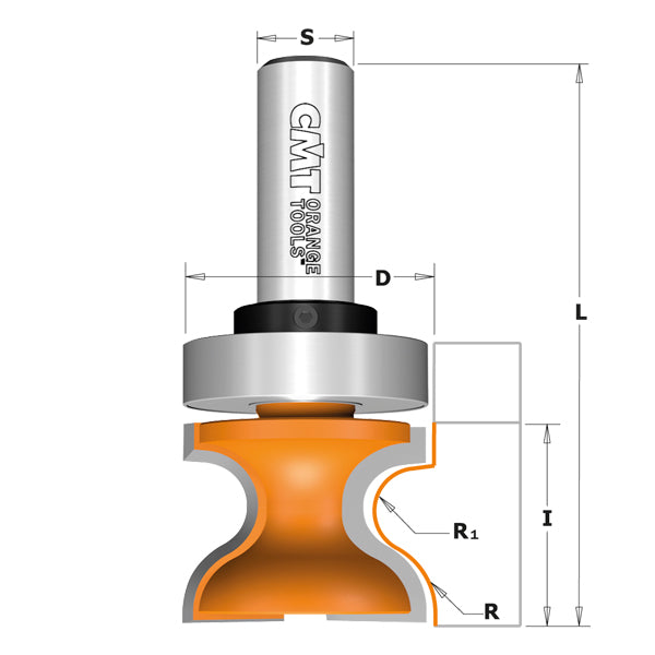 CMT Window Sill & Finger Pull Router Bit, With Bearing – Pro Cabinet Supply