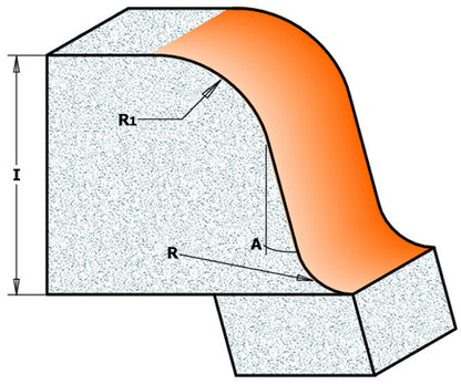 CMT Solid Surface Rounding Over Bowl Router Bit ( Ogee Profile )