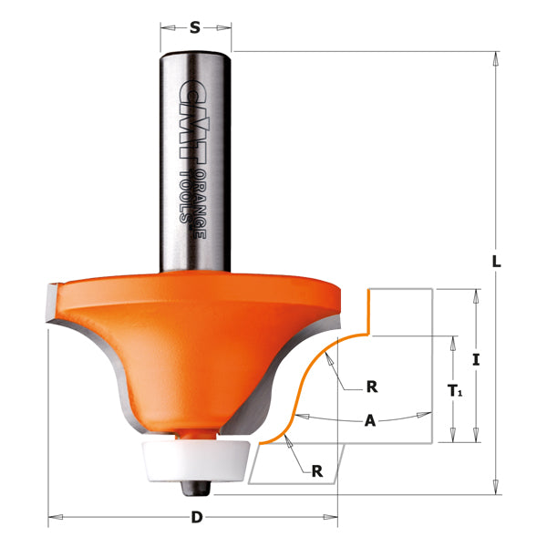CMT Solid Surface Rounding Over Bowl Router Bit ( Ogee Profile )