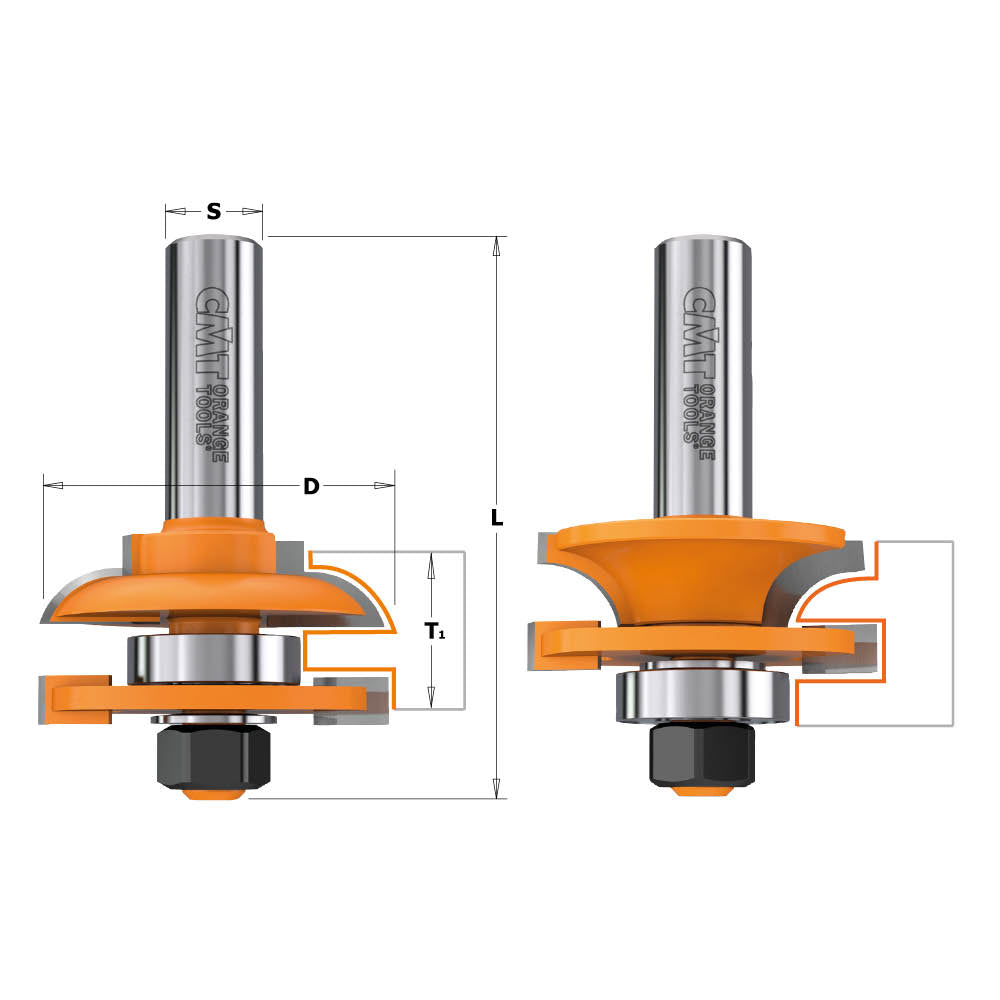 CMT Rail & Stile Router Bit Set, 8/991.50