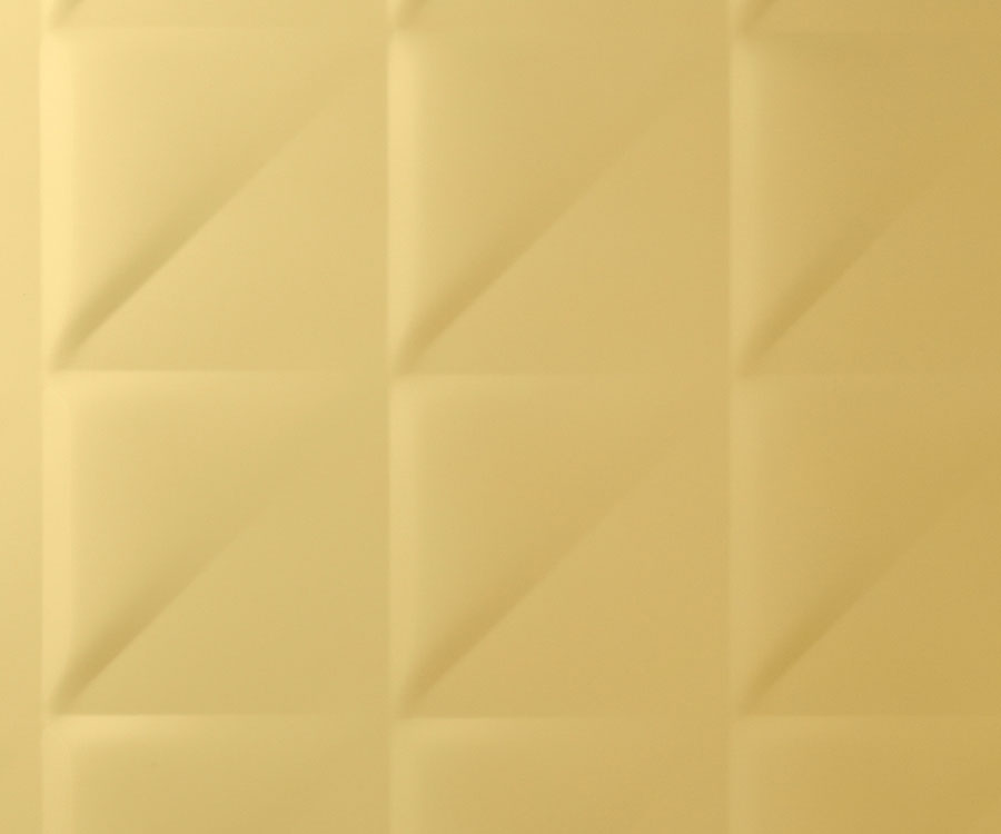 Polished Brass Aluminum Embossed Triangles 903 Metal Sheet, Large Format Designs - Chemetal