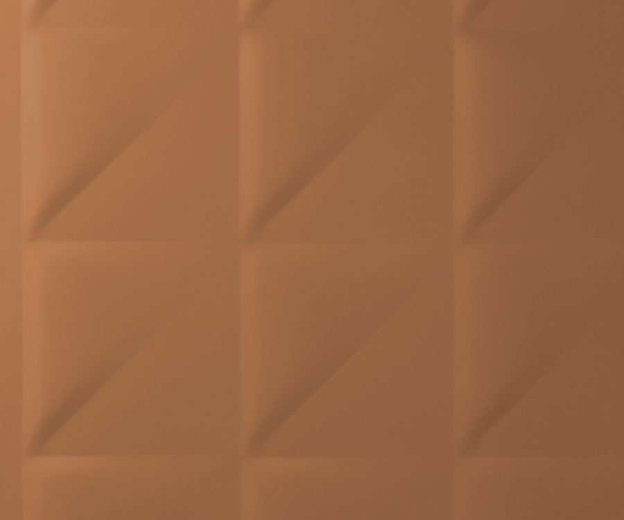 Polished Bronze Aluminum Embossed Triangles 943 Metal Sheet, Large Format Designs - Chemetal