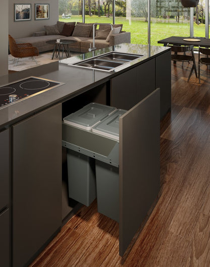 Elletipi Block 2.0 Large Capacity Waste Bin Pullout Kit with Plastic Lids