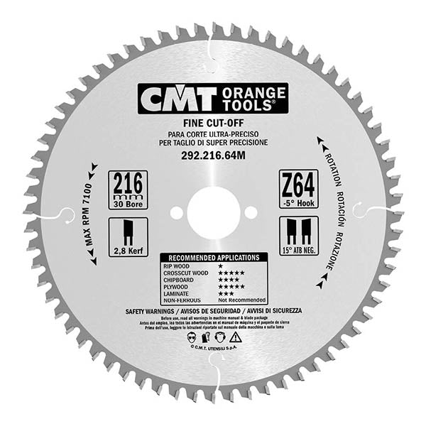 CMT Fine Cut-Off Circular Saw Blade, For Portable Machines