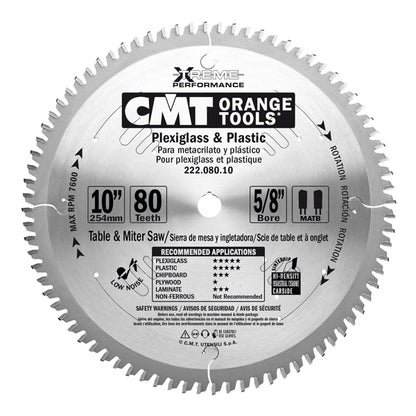 CMT Xtreme Plexiglass & Plastic Circular Saw Blade