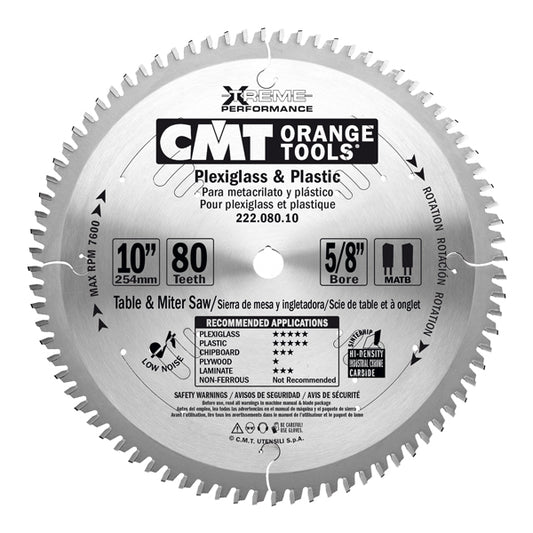 CMT Xtreme Plexiglass & Plastic Circular Saw Blade