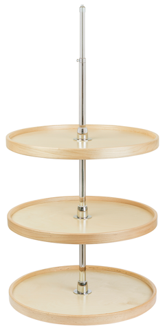 Full Round Wood Wall Lazy Susan Shelf 3 Pack (Used with Rod Hardware), Contender Series - Century Components