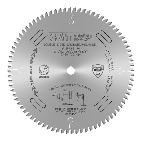 CMT Chromed Double Sided Laminate / Melamine Saw Blade