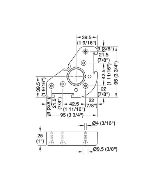 Axilo Hafele Corner AXILO Mounting Plate for Häfele AXILO™ 78 Plinth Adjusti ...