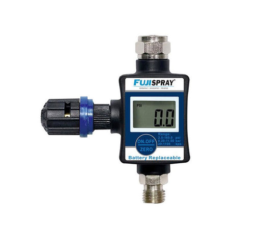 Fuji Spray 1/4" Digital Air Flow Gauge with Locking Adjustment Valve