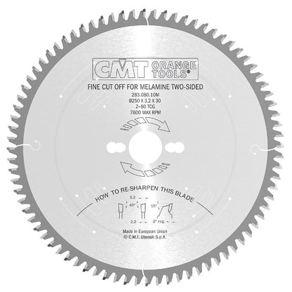 CMT Fine Cut-Off Circular Saw Blade, For Two-Sided Melamine
