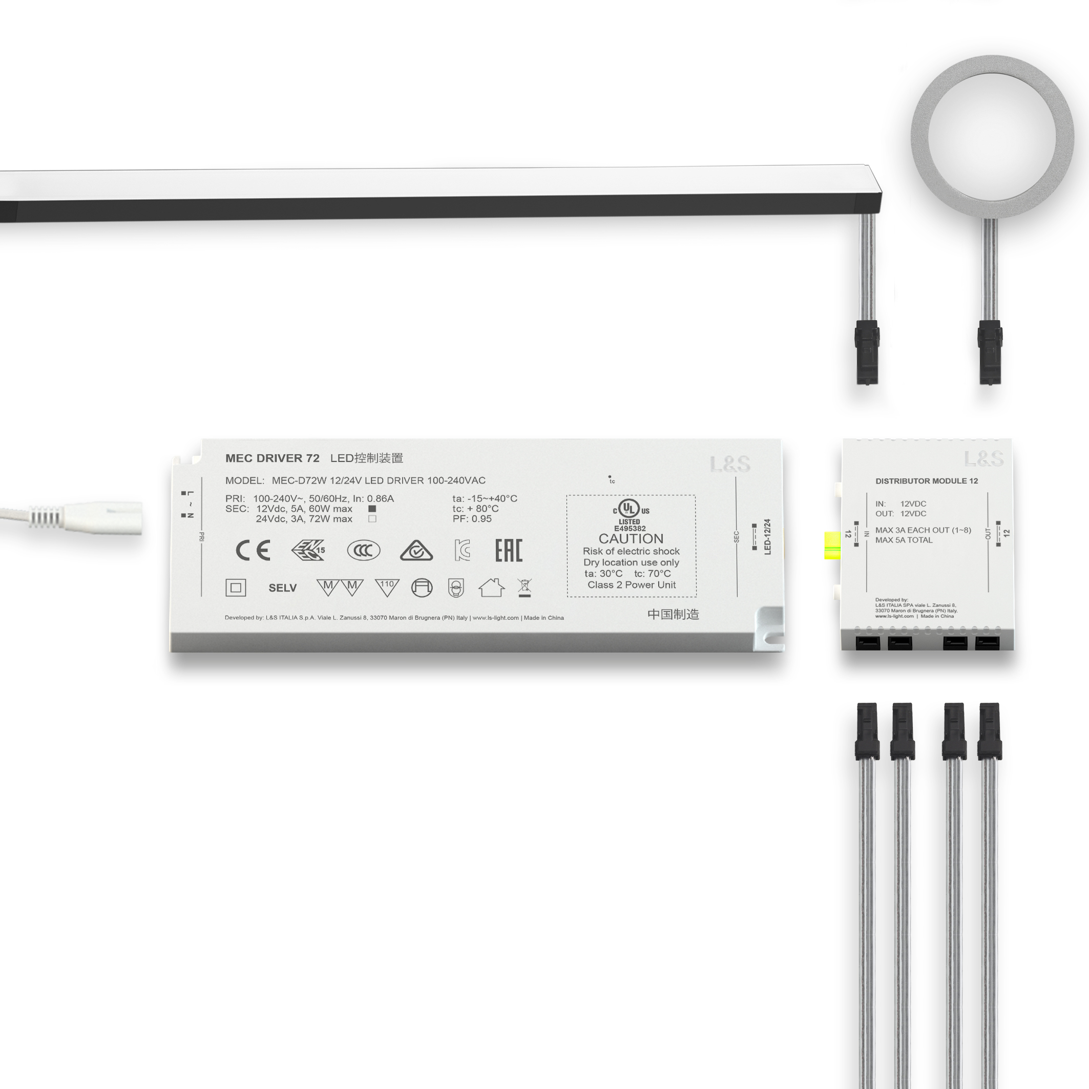 Distributor Module Led L&S Lighting MEC LED Driver with Distributor Module (24V) – Pro Cabinet ...