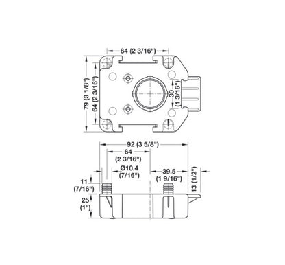 Hafele AXILO Mounting Plate for Häfele AXILO™ 78 Plinth Adjusting Fitting System