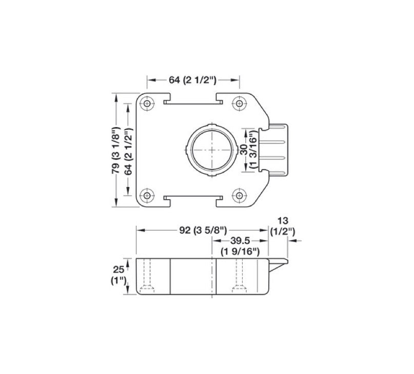 Hafele AXILO Mounting Plate for Häfele AXILO™ 78 Plinth Adjusting Fitting System