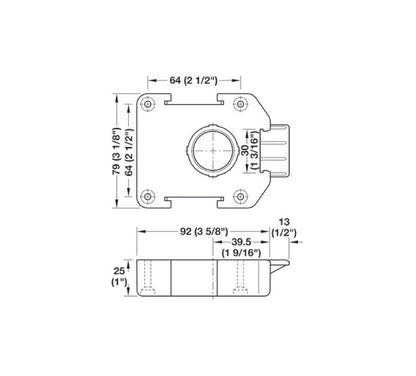 Hafele AXILO Mounting Plate for Häfele AXILO™ 78 Plinth Adjusting Fitting System