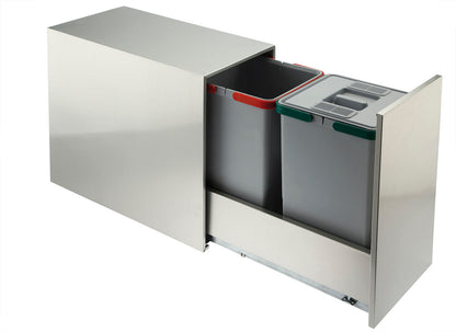 Elletipi Street 2.0 Waste Bin Pullout with Stainless Steel Housing for Waste Separation