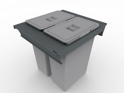 Elletipi Square 2.0 Large Capacity Waste Bin Pullout Kit with Anti-Odor Filter Lid