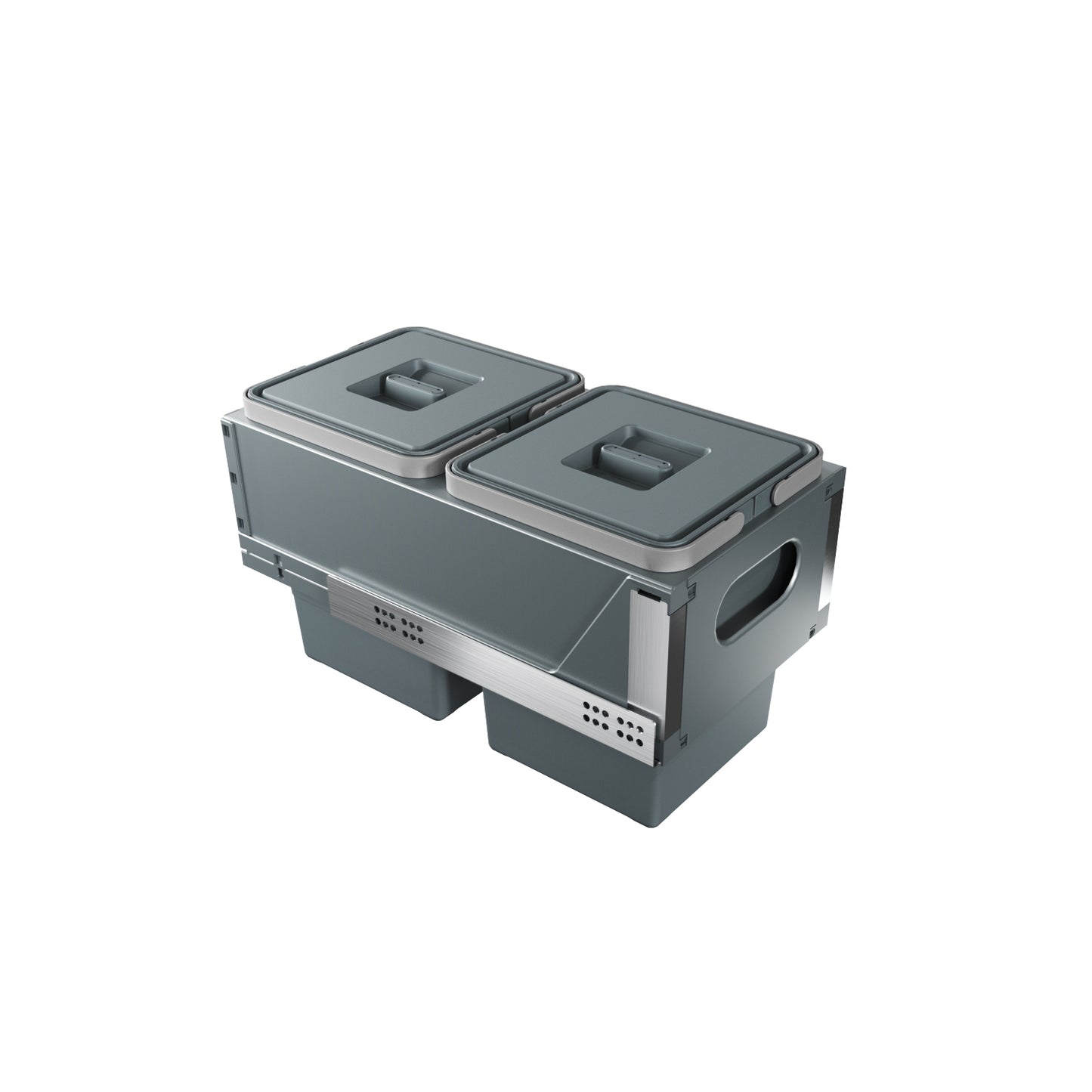 Elletipi Block 2.0 Top Mount Large Capacity Waste Bin Pullout Kit with Plastic Lids