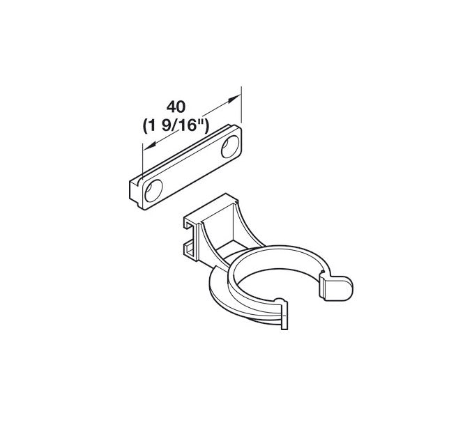 Hafele AXILO Plinth Panel Clip for Häfele AXILO™ 78 Plinth Adjusting Fitting System