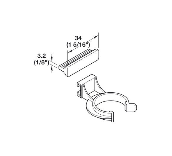 Hafele AXILO Plinth Panel Clip for Häfele AXILO™ 78 Plinth Adjusting Fitting System