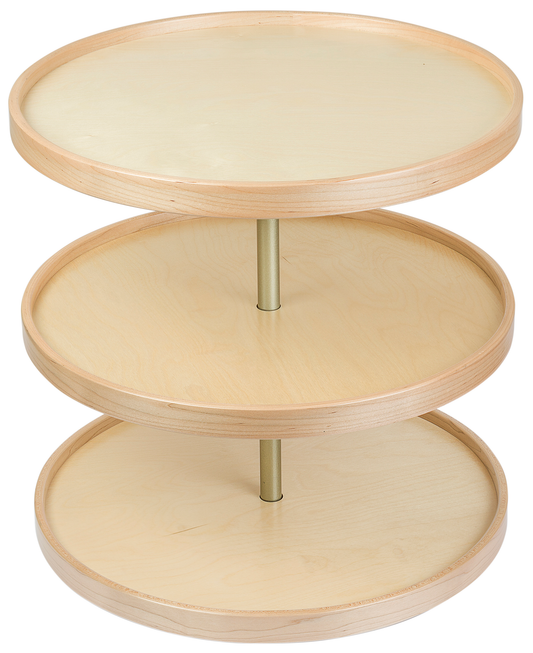 Full Round Wood Wall Lazy Susan Shelf 3 Pack (Used with Rod Hardware) - Century Components