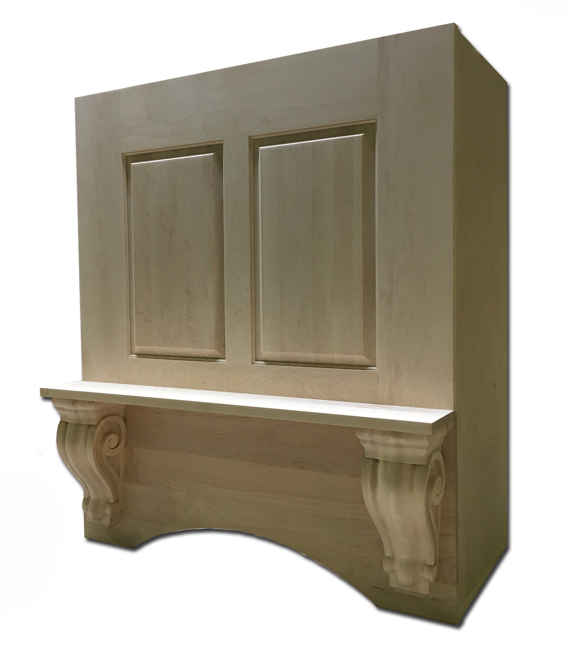 Castlewood Connoisseur Mantel Range Hood with Plain Valance and Classic Corbels